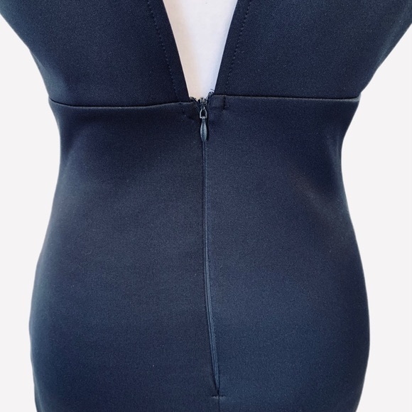 AX Paris | NW Plunge Hourglass Bodycon Midi Dress Navy Size 4 - Picture 4 of 16